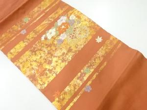 横段に花車模様織り出し名古屋帯